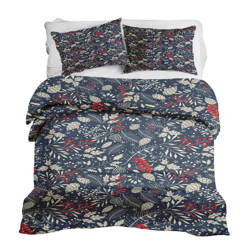 Therapy blankets bedding set, Christmas leaves design.