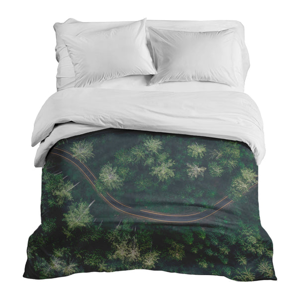 Original therapy blanket - cotton cover street in the forest