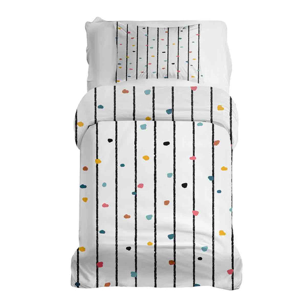 Therapy blanket and bedding set with colorful dots.