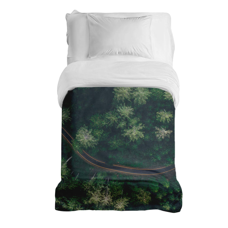 Original therapy blanket - cotton cover street in the forest