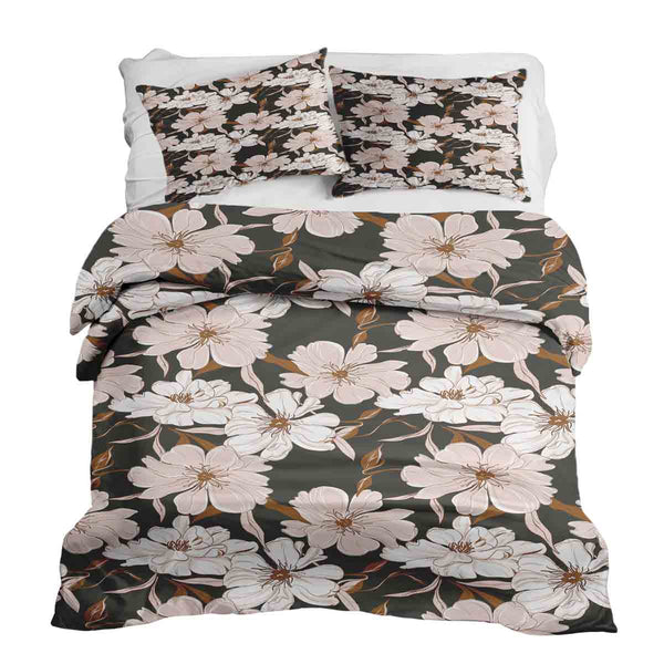 Therapy blanket bedding set with pink aster flowers