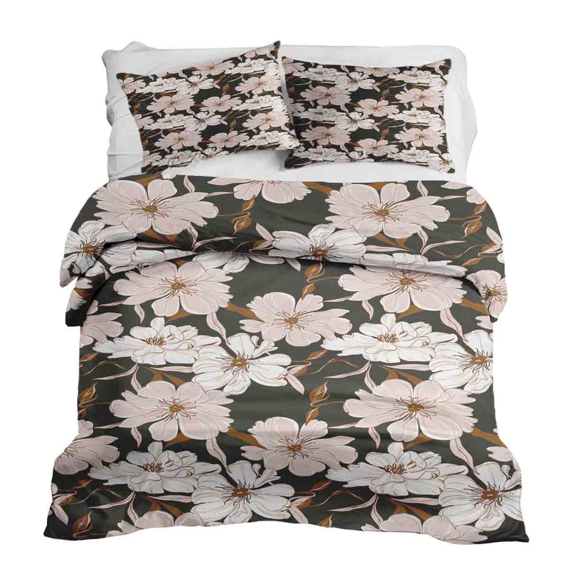 Therapy blanket bedding set with pink aster flowers