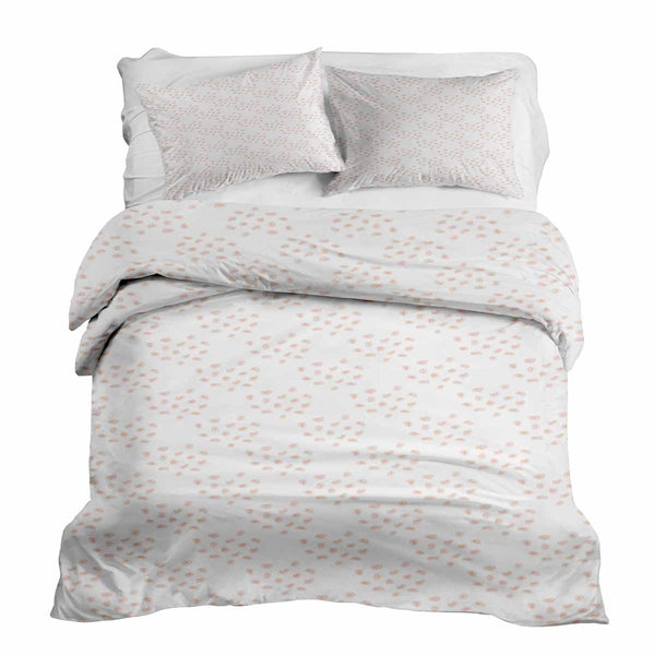 Therapy blanket and bedding set with orange dots.