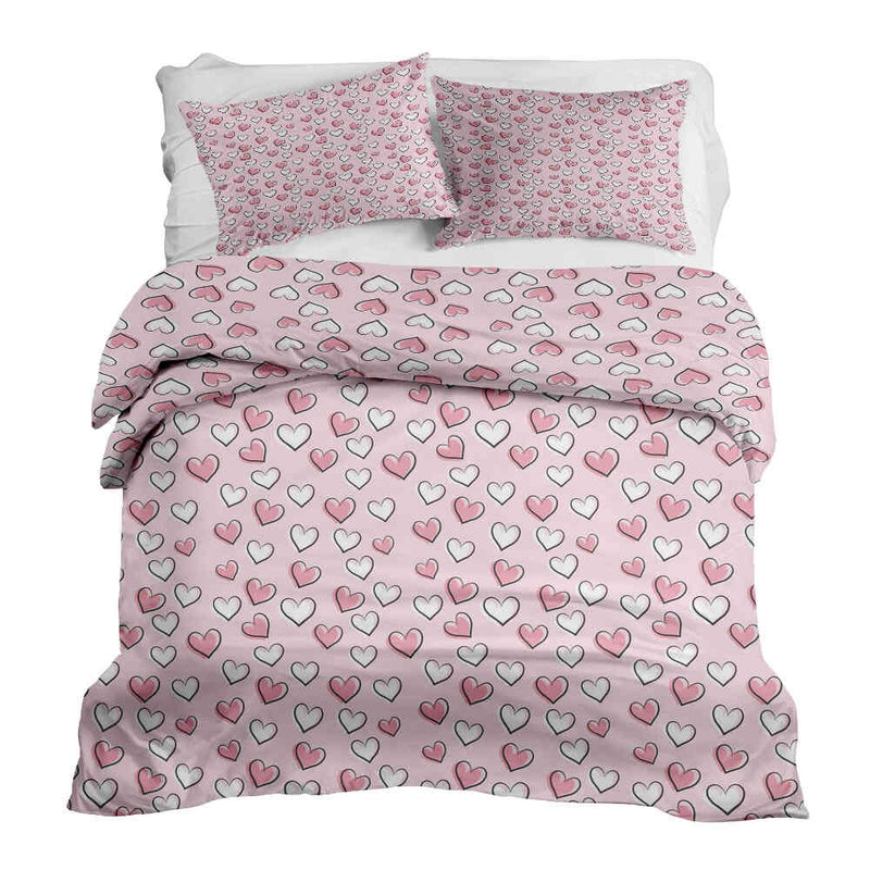 Therapy blankets and bedding set with cute little hearts.