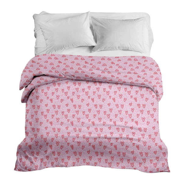 Original therapy blanket - cotton cover pink red hearts