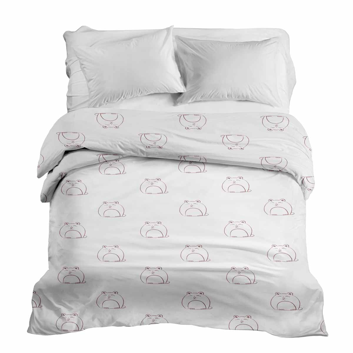 Couverture thérapeutique originale - Housse en coton blanc avec chat