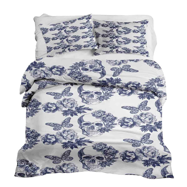 Therapy blankets bedding set, floral skull.