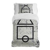 Therapy blanket bedding set, white, Dalgona shapes.