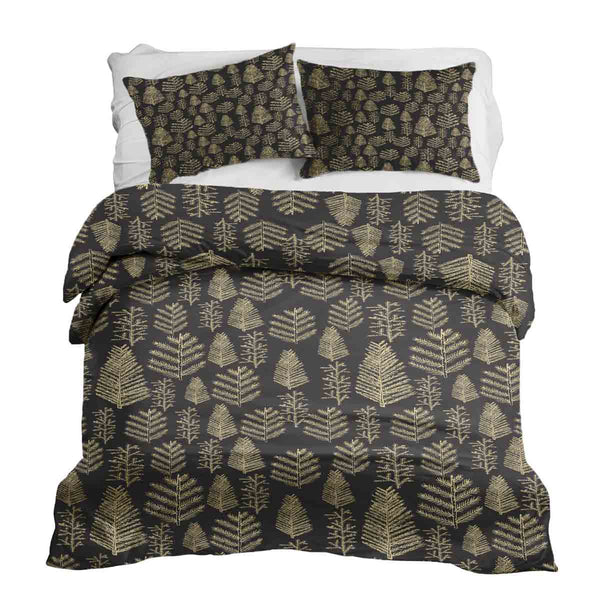 Therapy blankets and bedding set with forest motif.