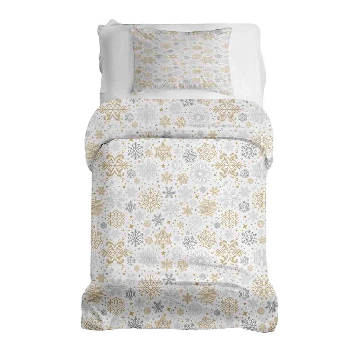Ensemble de literie avec couverture thérapeutique tempête de neige claire