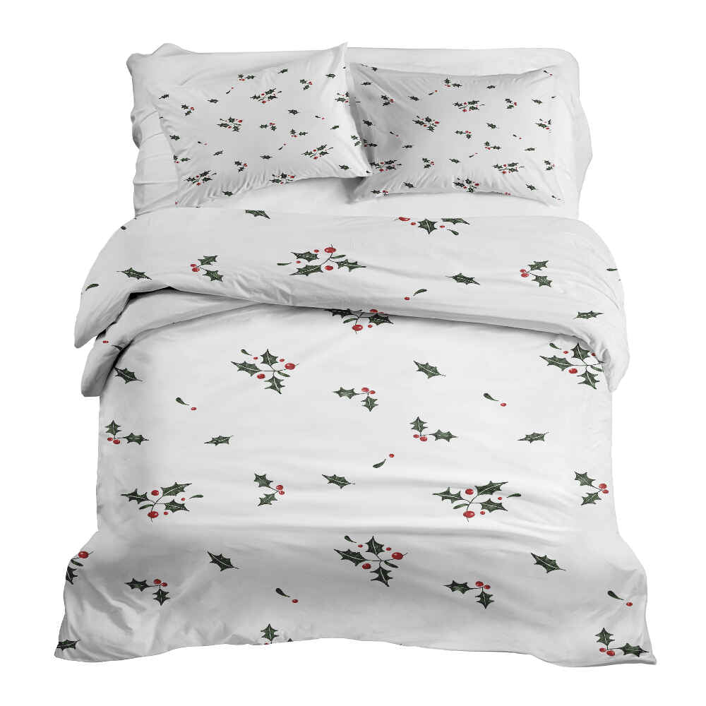 Therapy blankets bedding set white mistletoe branches