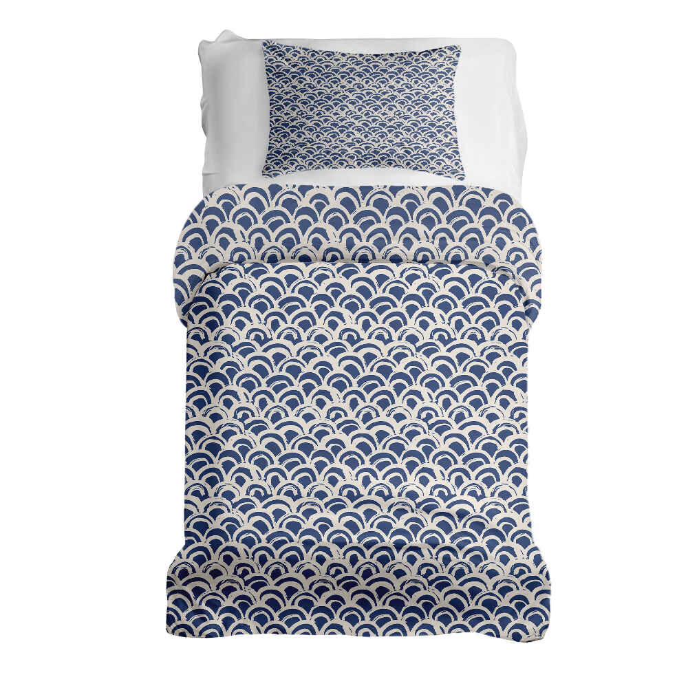 Therapy blankets bedding set blue wave pattern