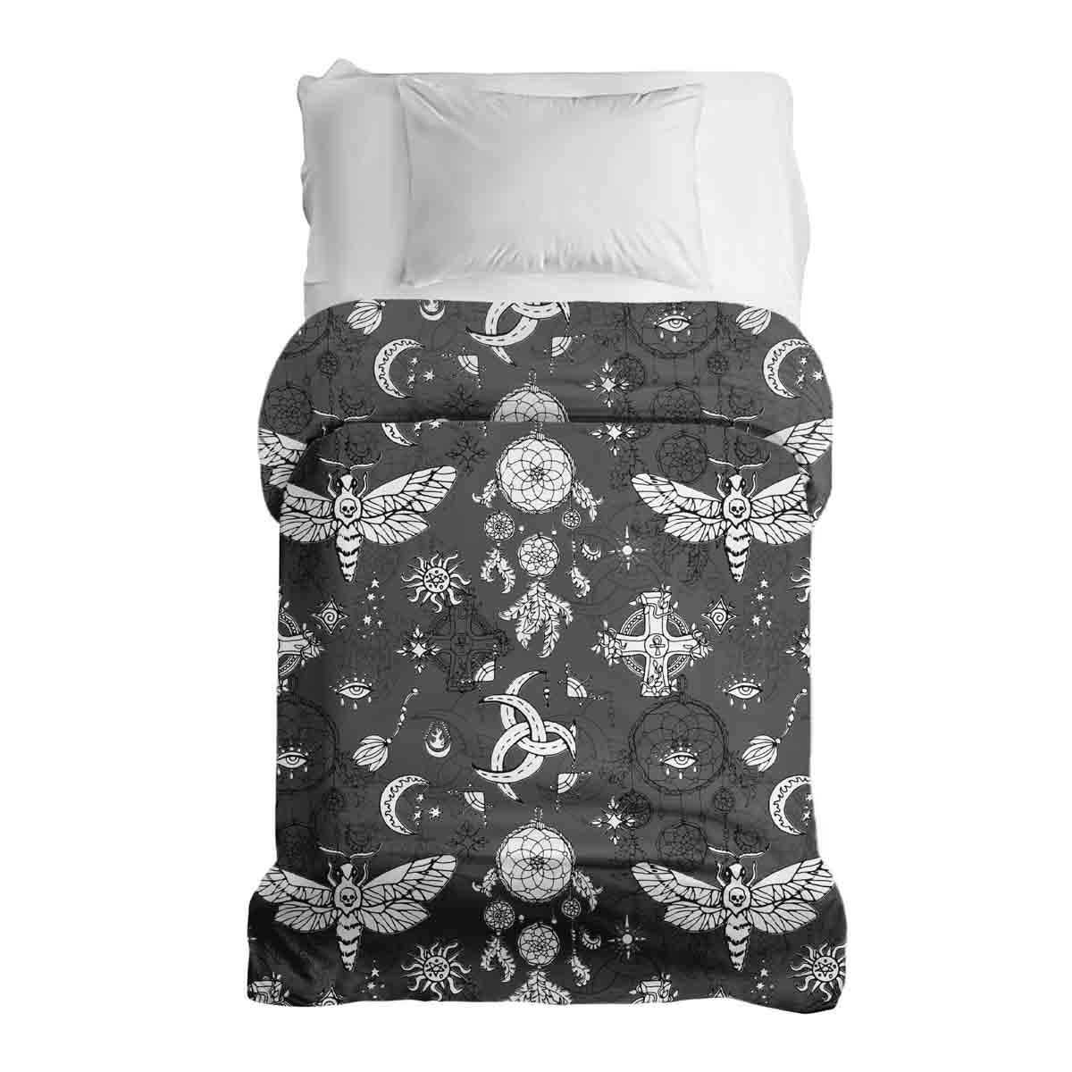 Original therapy blanket - cotton cover black creepy dragonfly