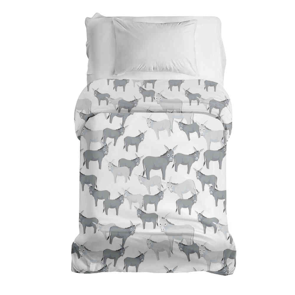 Original therapy blanket - cotton cover gray with donkeys