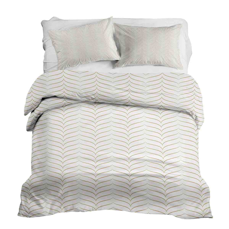 Therapy blanket bedding set with golden V-shape