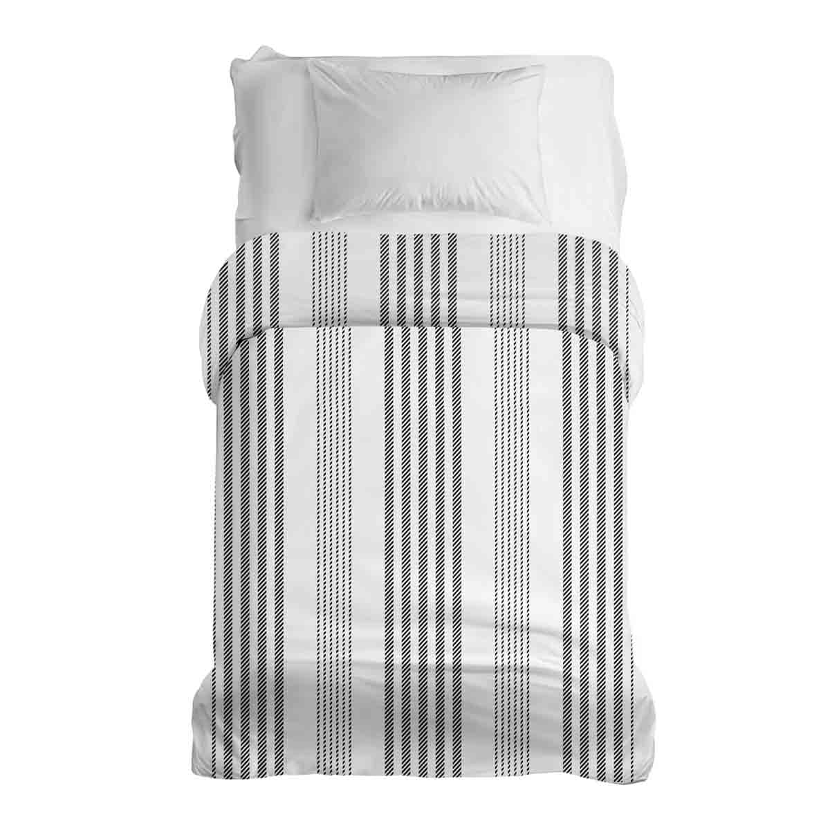 Original therapy blanket - cotton cover gray with thick and thin stripes