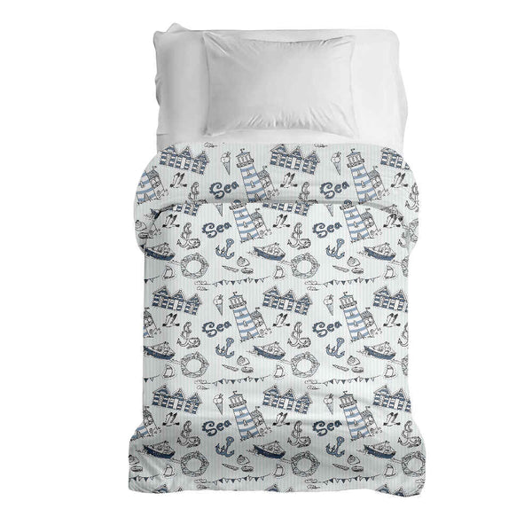 Original therapy blanket - cotton cover seafaring