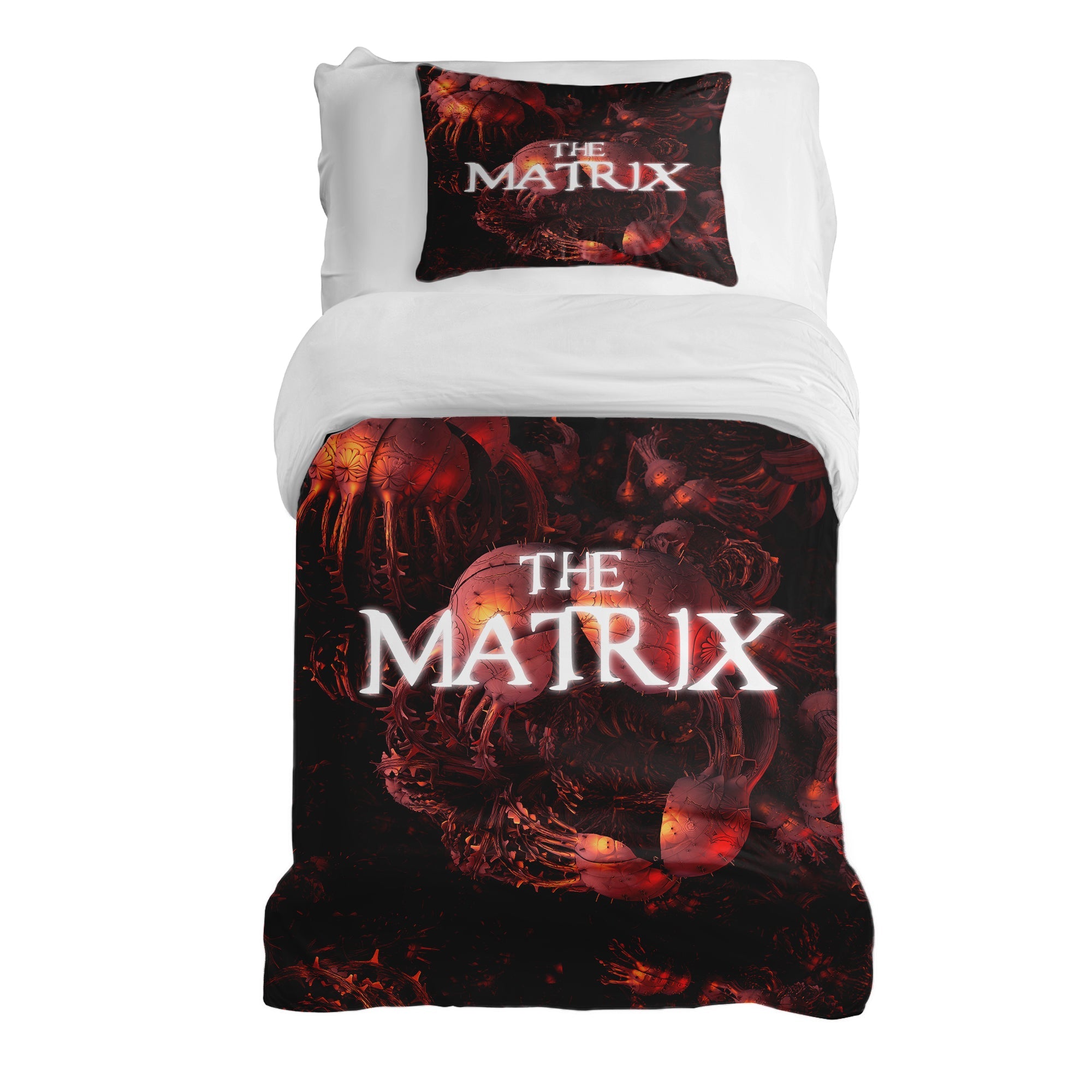 Therapy blankets bedding set red The Matrix lettering