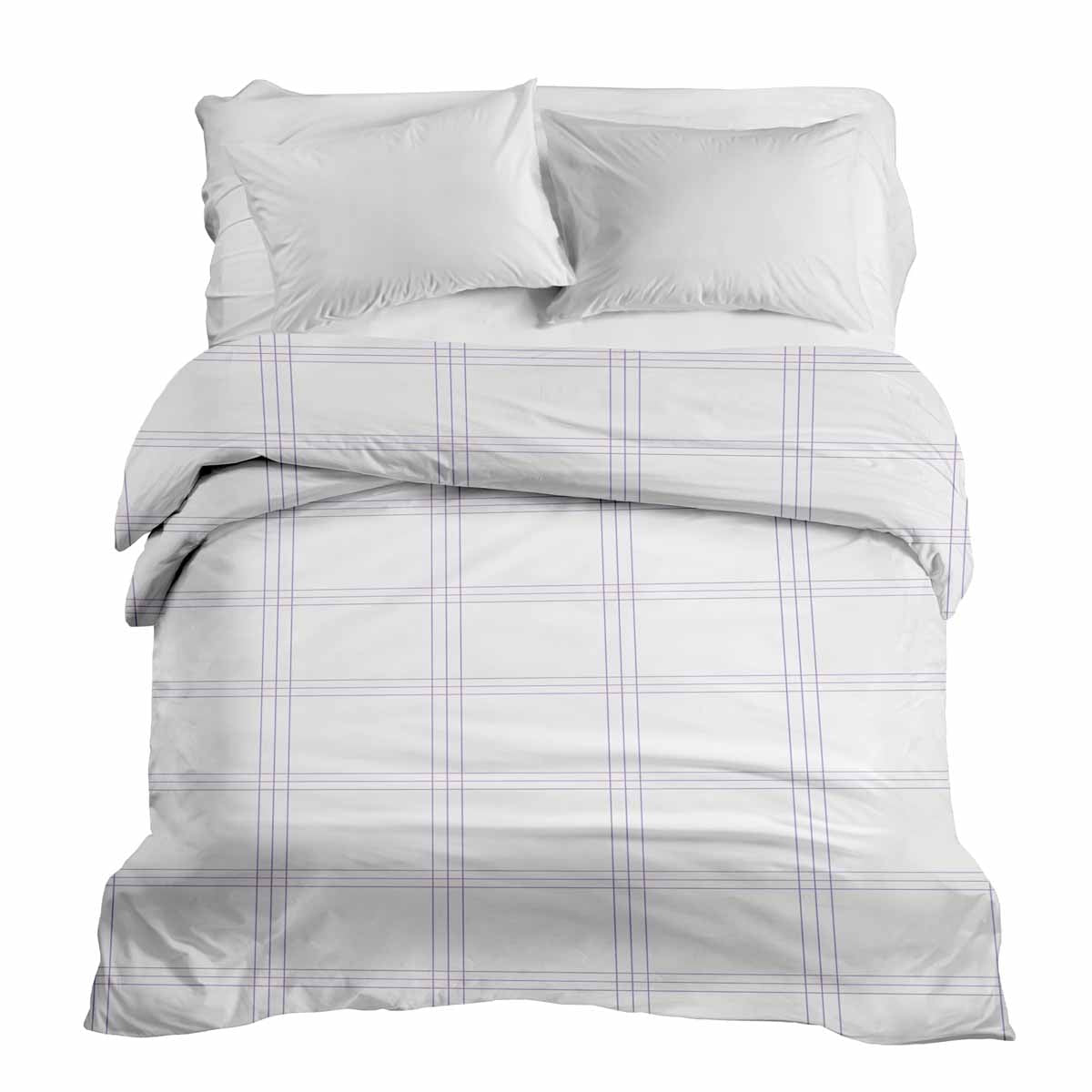 Original therapy blanket - cotton cover white with purple stripes