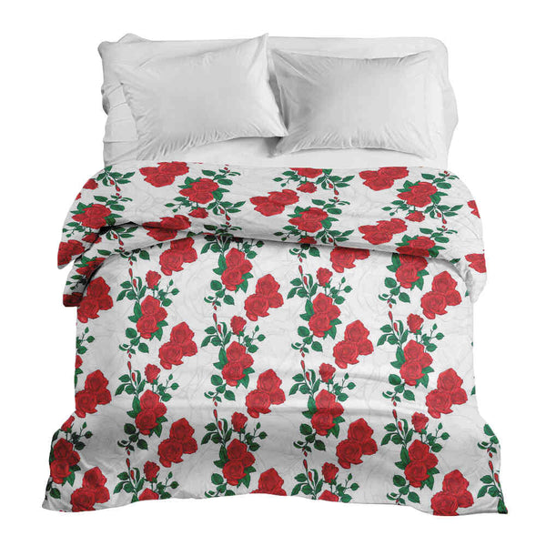 Original therapy blanket - cotton cover white with rose bush