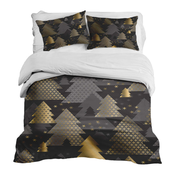 Therapy blanket bedding set with golden fir trees
