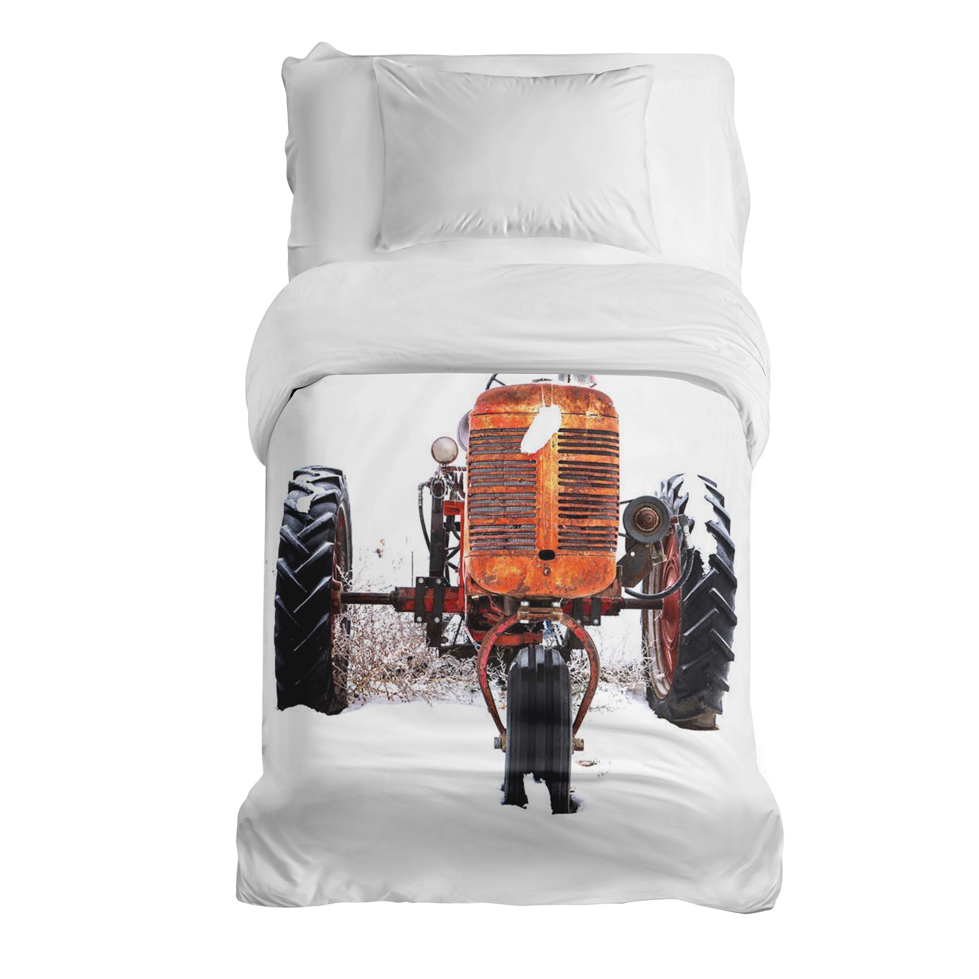 Couverture thérapeutique originale - Housse en coton Tracteur en orange
