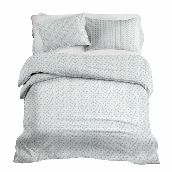 Therapy blanket and bedding set with blue drops.