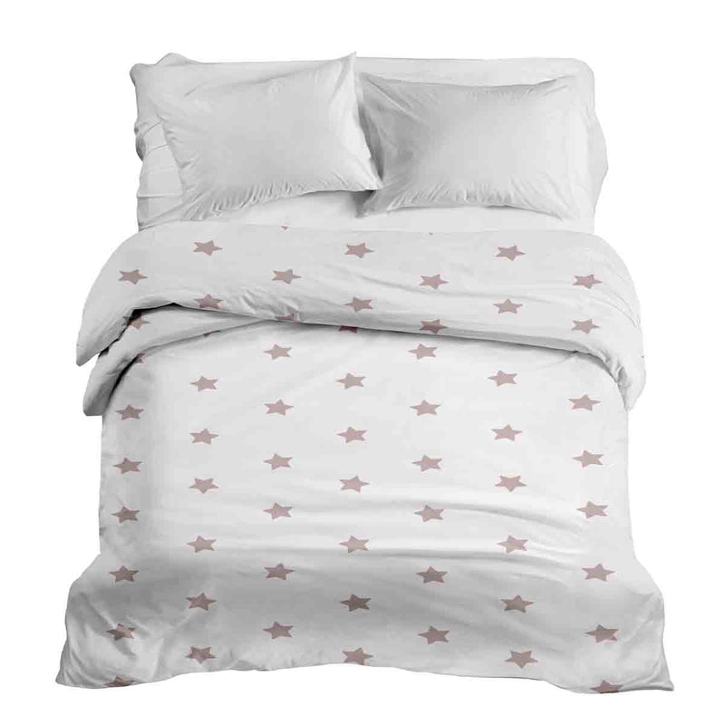 Original therapy blanket - cotton cover white with pink stars