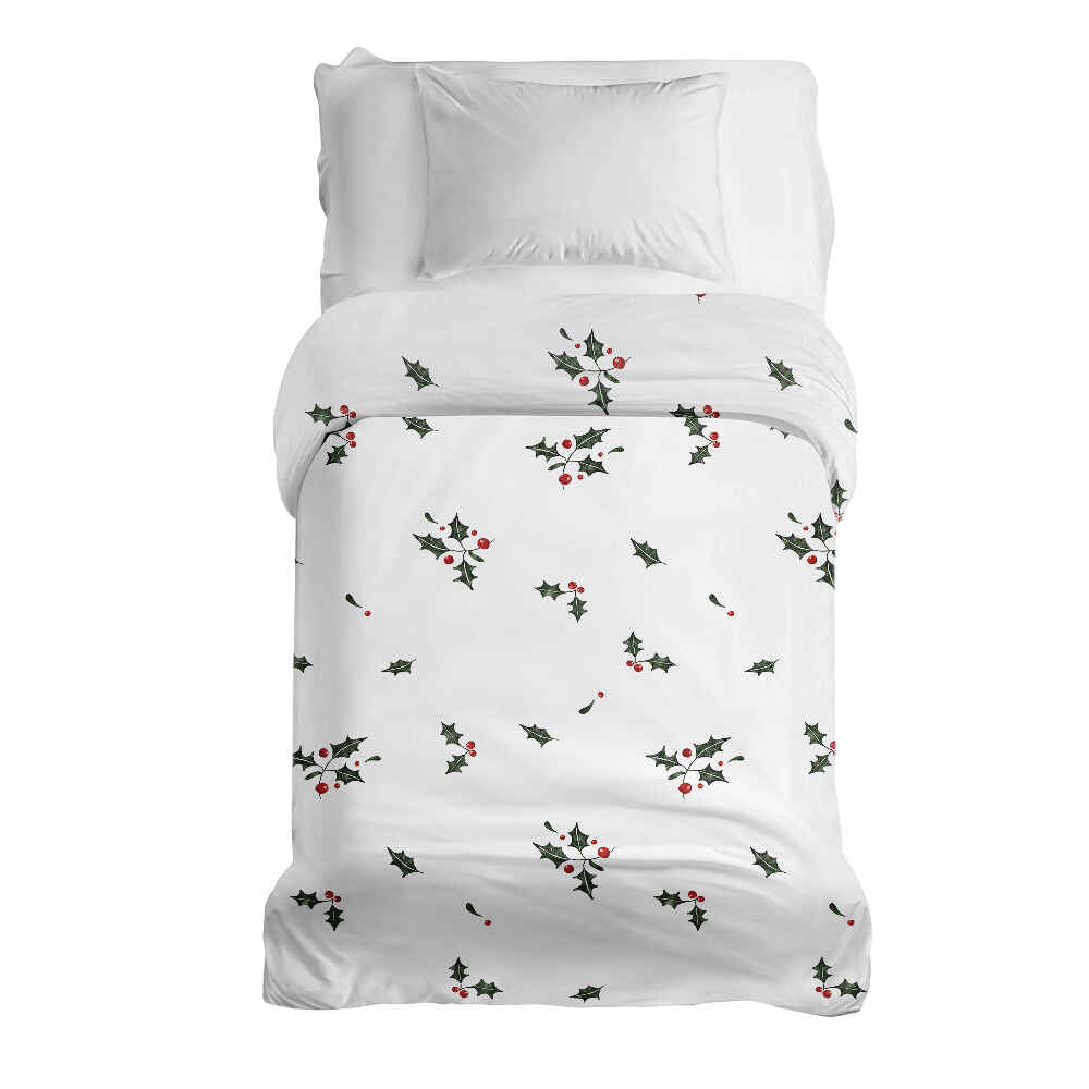 Couverture thérapeutique originale - Housse en coton blanc Branches de gui
