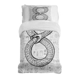 Therapy blanket and bedding set with snake motif.