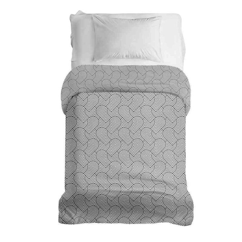Original therapy blanket - cotton cover gray geometric hearts