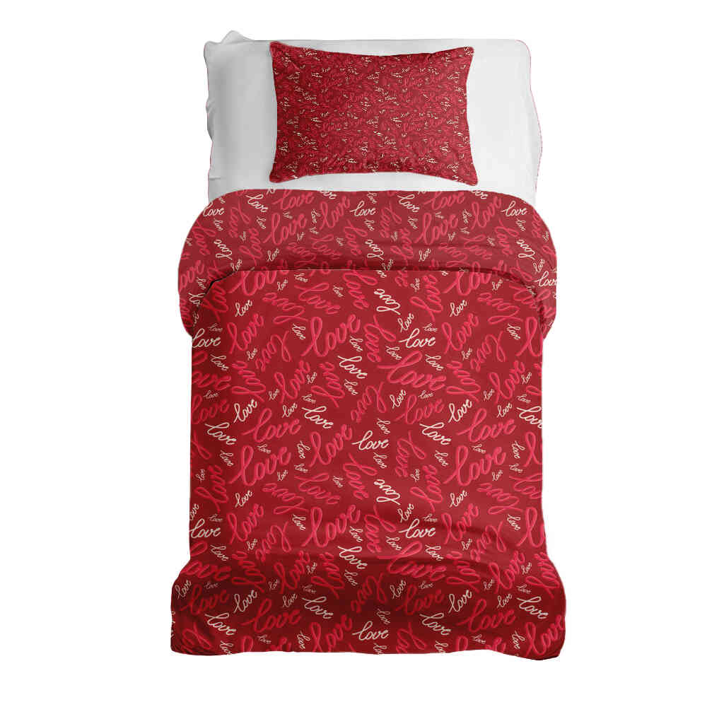 Ensemble de linge de lit avec couverture thérapeutique Love Love Love