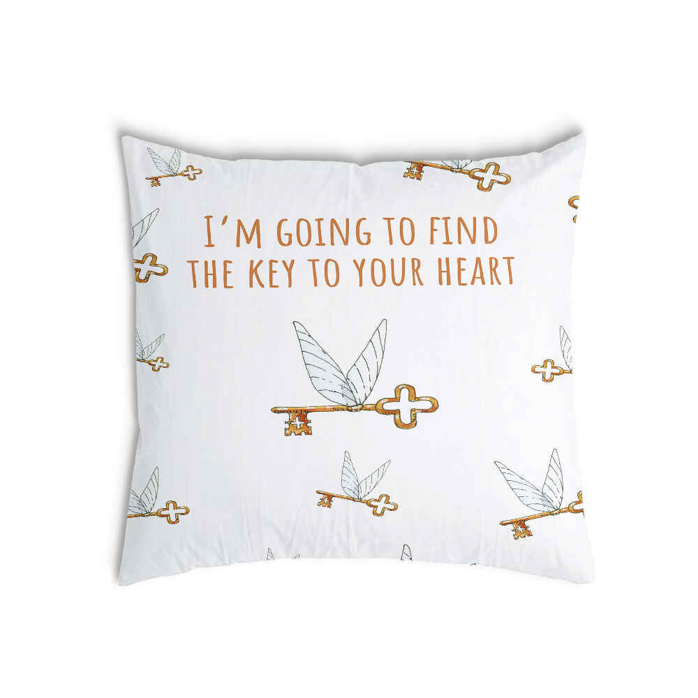 Health pillow white with flying key