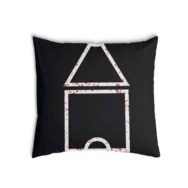 Health pillows, bloody shapes.