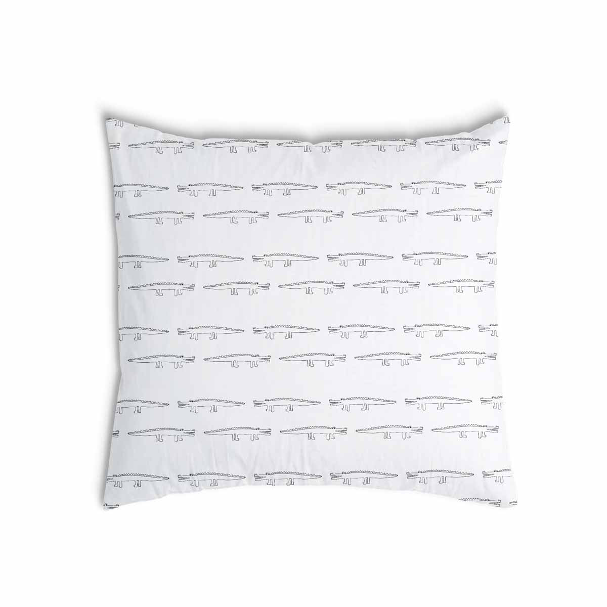 Health pillow white with crocodiles