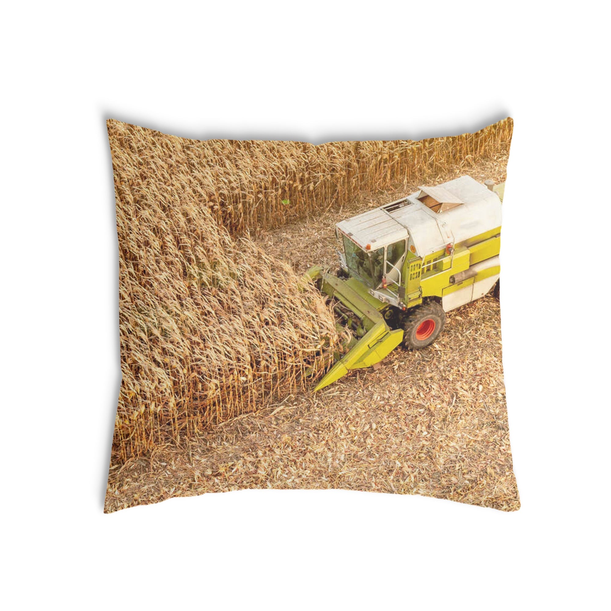 Health pillow tractor in field