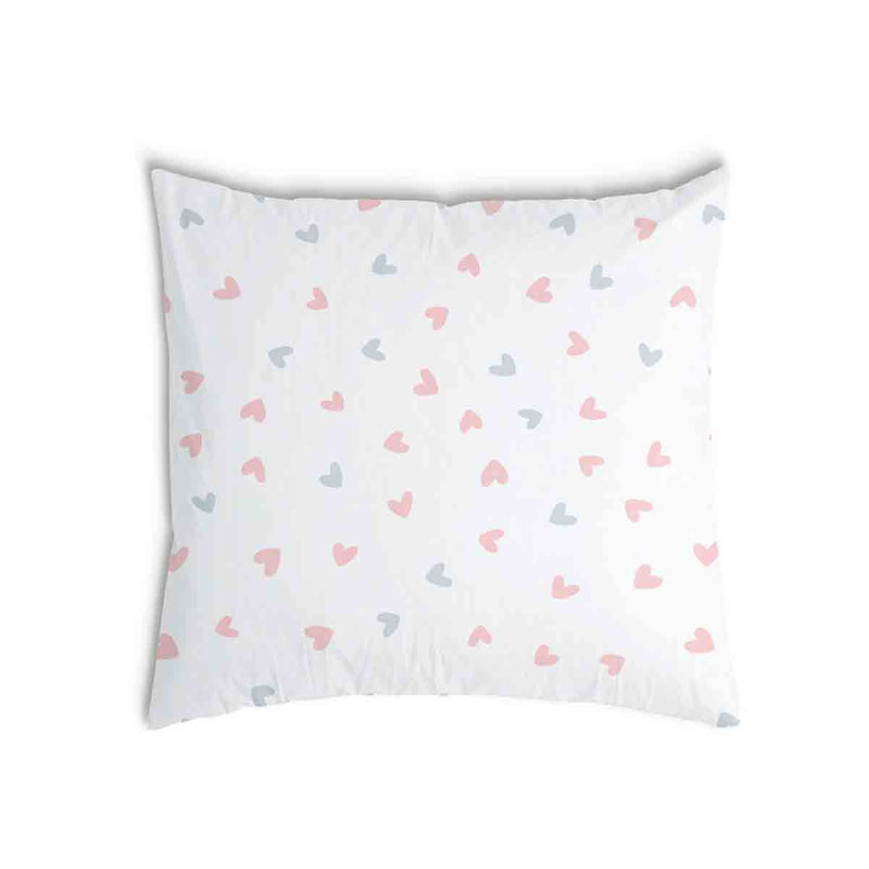 White health pillow with small hearts