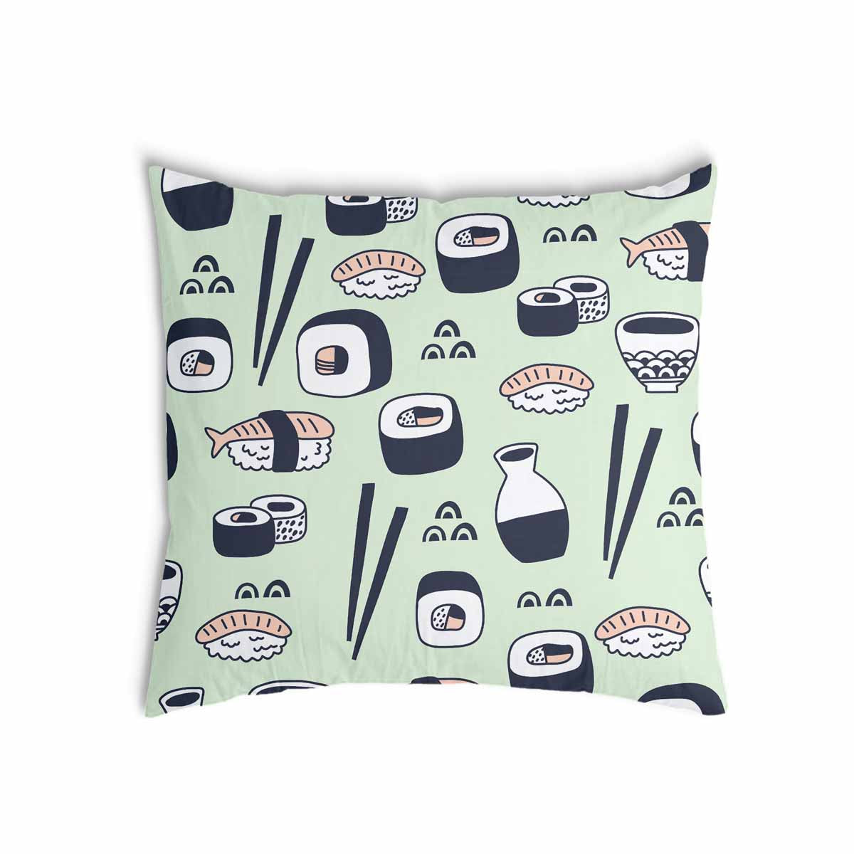 Coussin de santé vert clair avec sushi