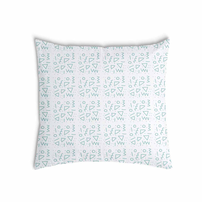 Health pillow white with blue shapes