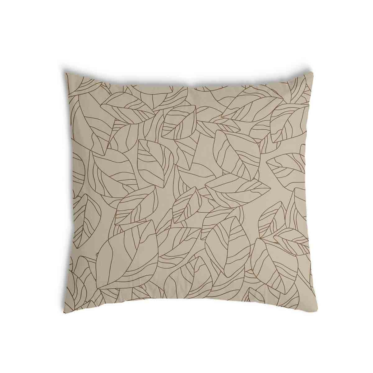 Coussin de santé beige avec forme de feuille noire