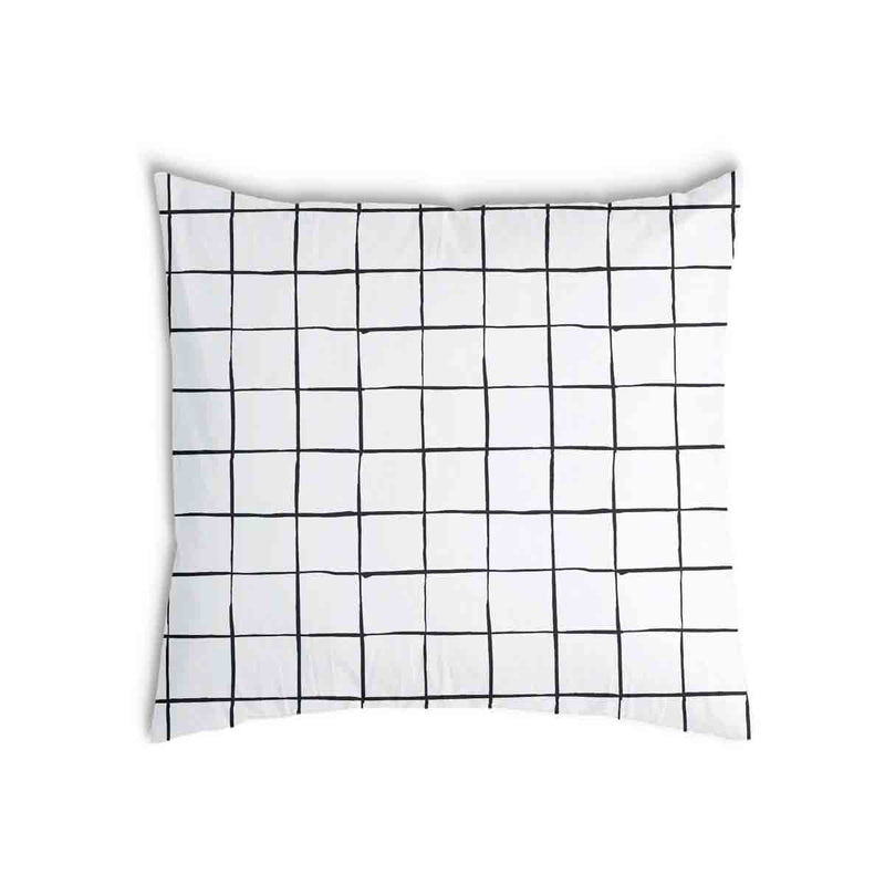 Health pillow white with black checks