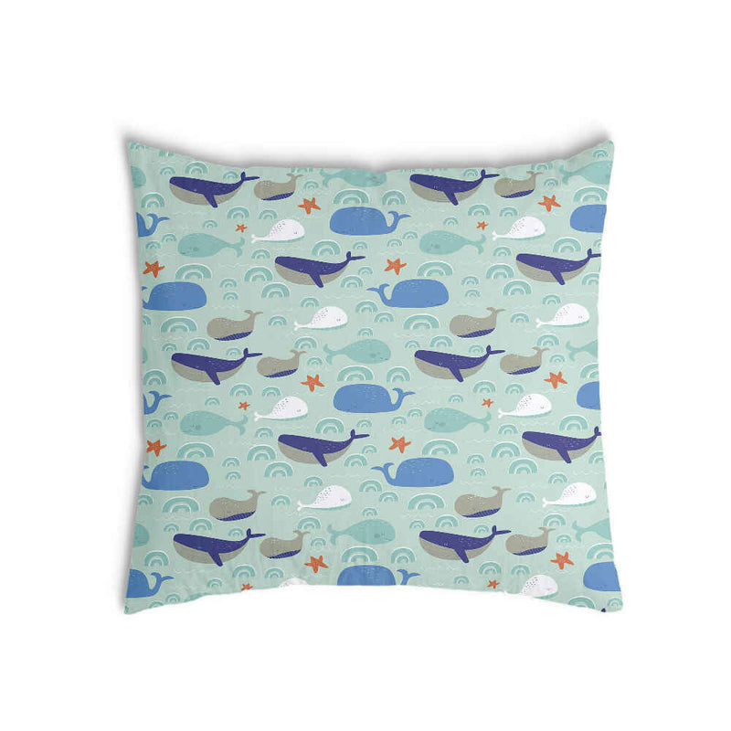 Green health pillow with whales
