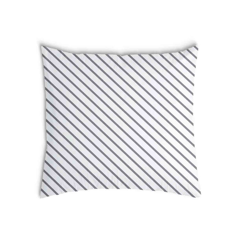 Health pillow with grey horizontal stripes