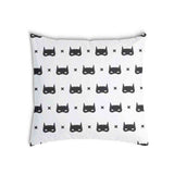 Health pillow, white with cat mask.