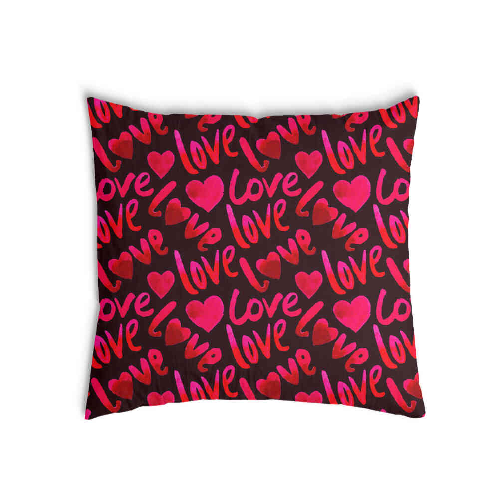 Health pillow black with lettering Love