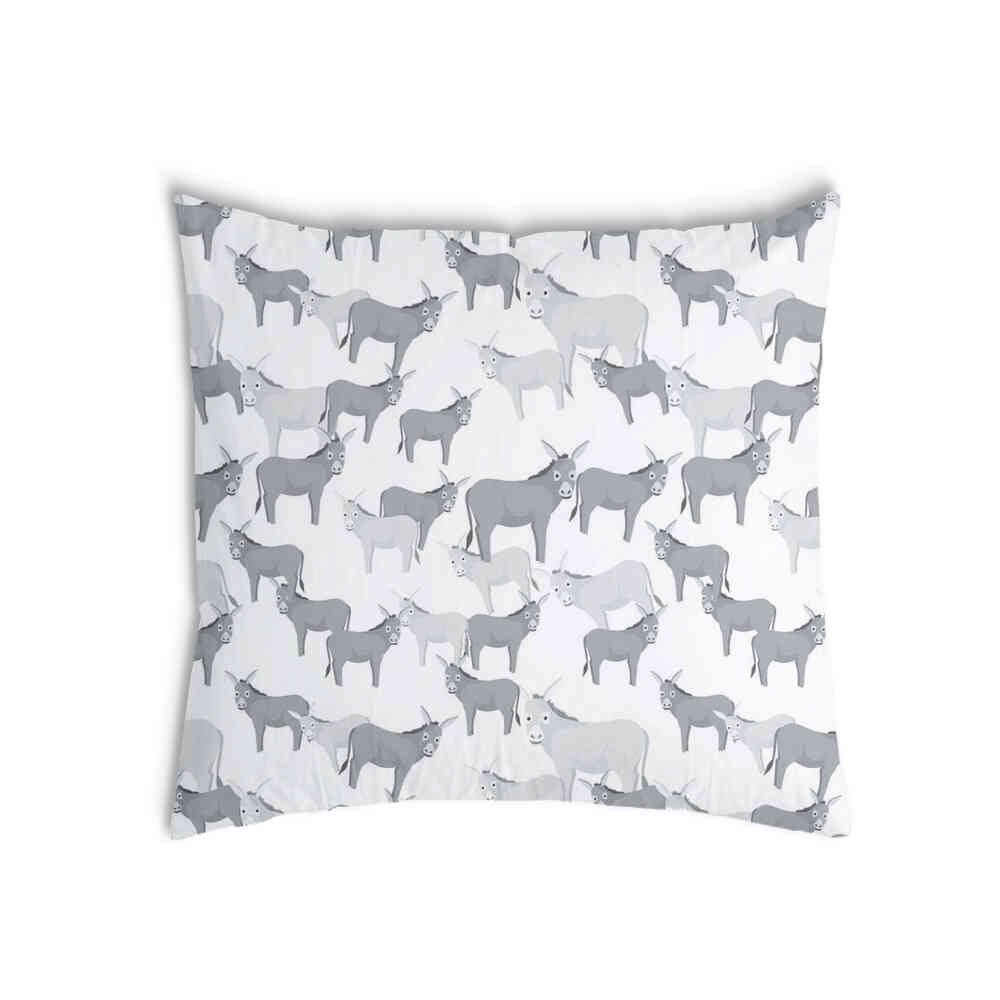 Coussin de santé gris avec des ânes