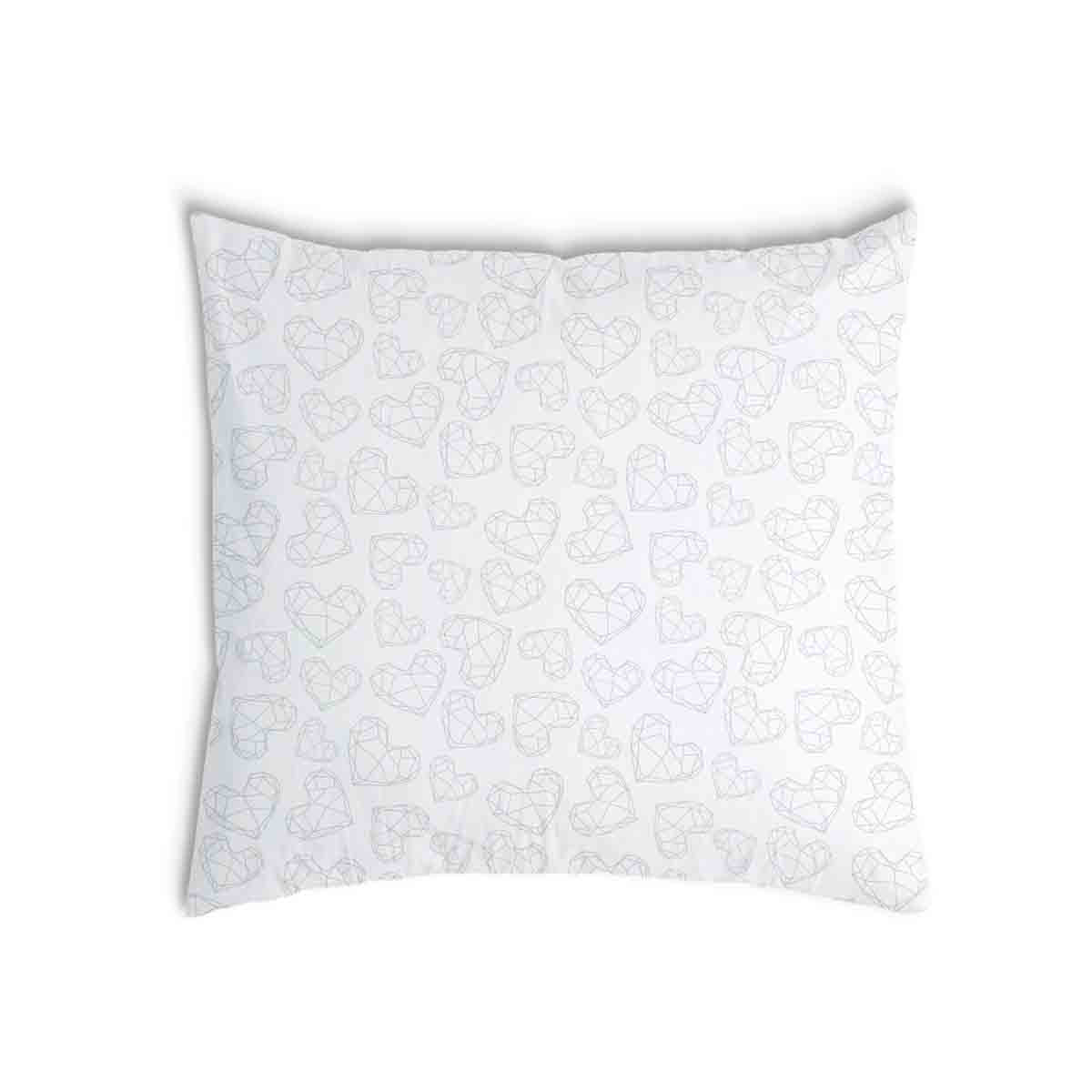 Coussin de santé blanc avec cœurs géométriques