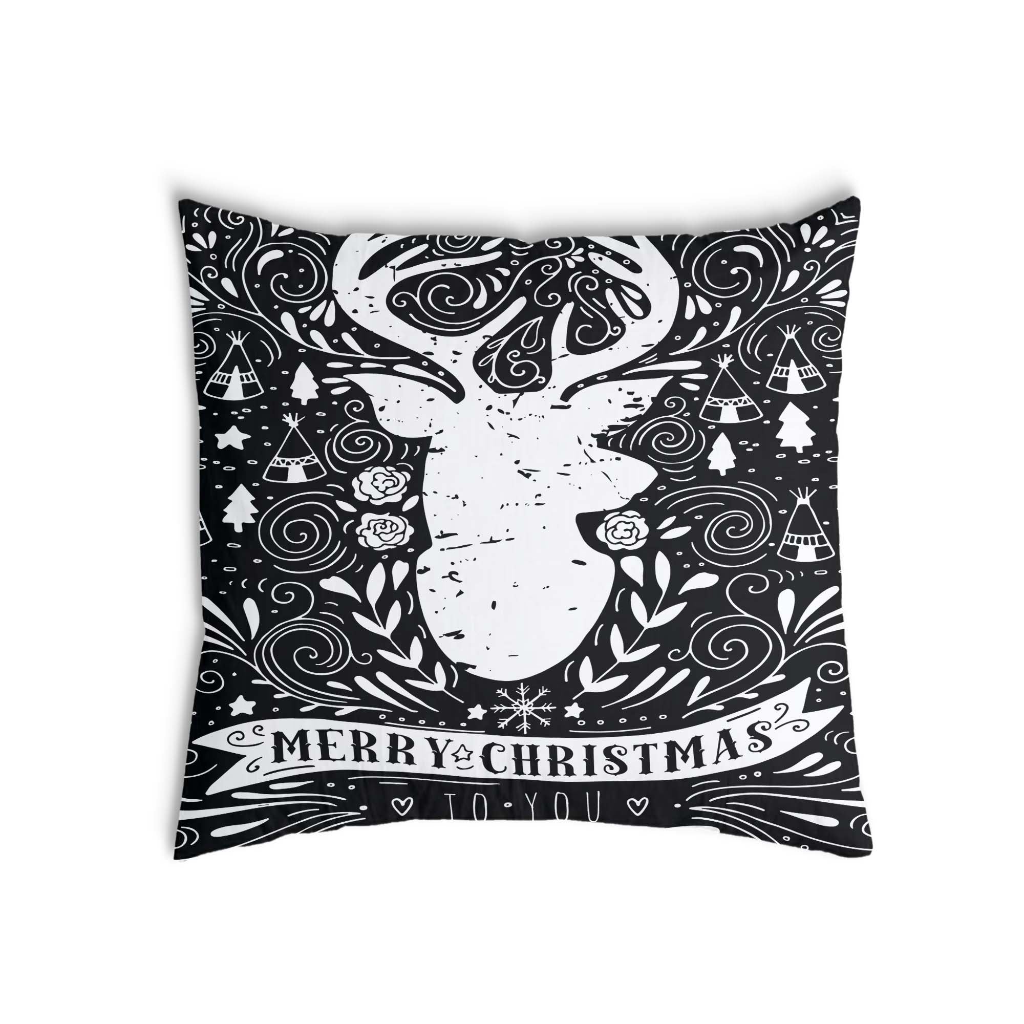Health Pillow Black Merry Christmas
