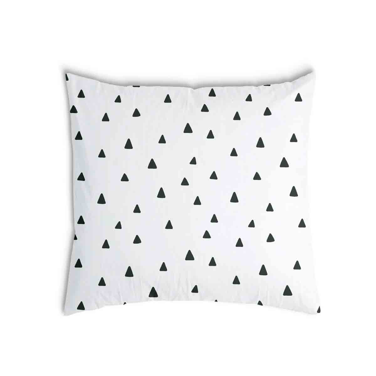 Coussin de santé blanc avec des triangles noirs