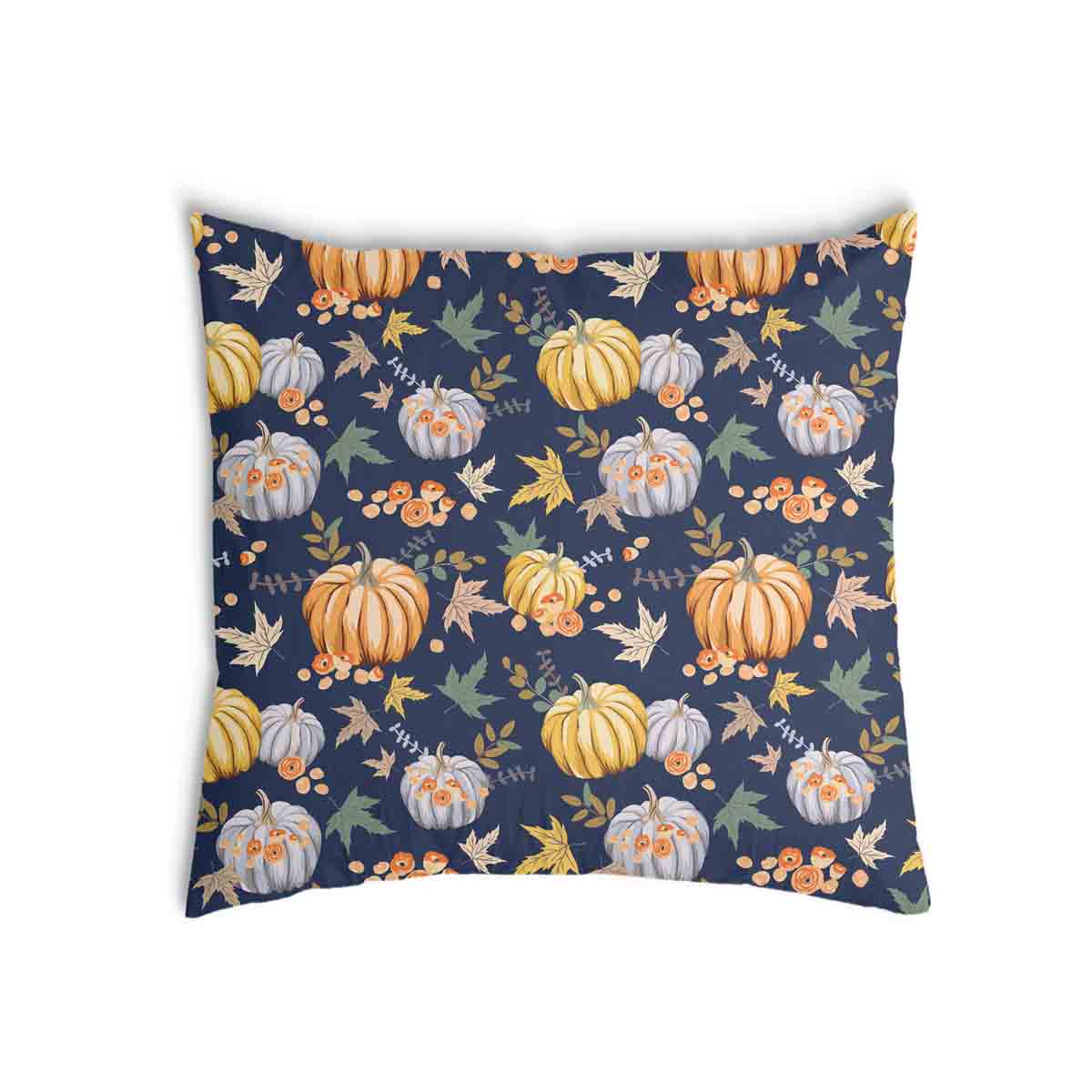 Coussin de santé bleu avec des citrouilles